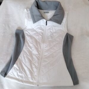 Columbia White/Gray Vest, EUC!